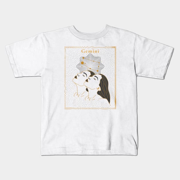 Gemini | Astrology Zodiac Sign Design Kids T-Shirt by The Witch's Life